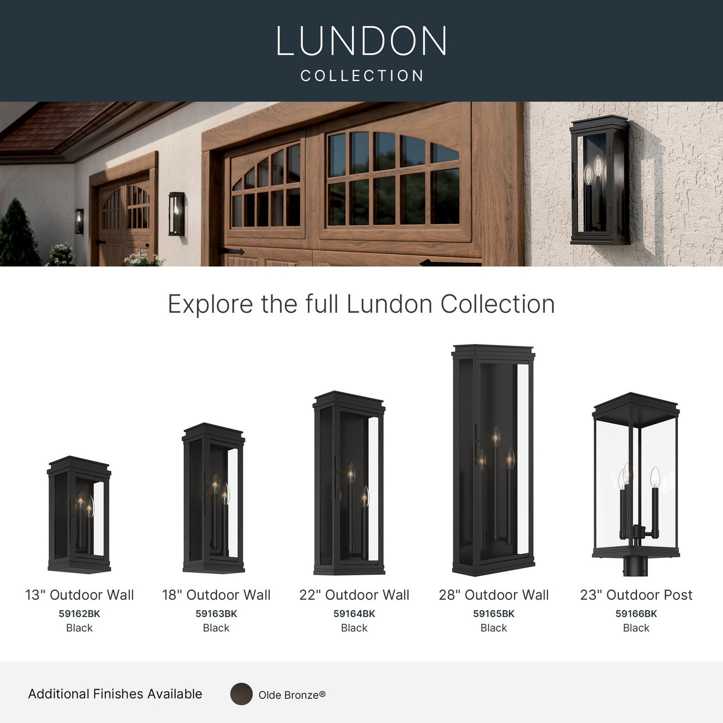 KICHLER 59163BK Lundon Three Light Outdoor Wall Mount