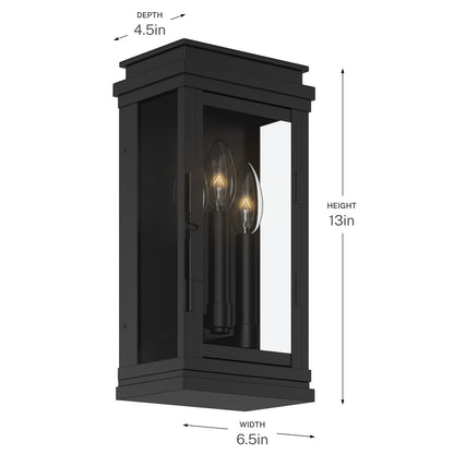 KICHLER 59162BK Lundon Three Light Outdoor Wall Mount