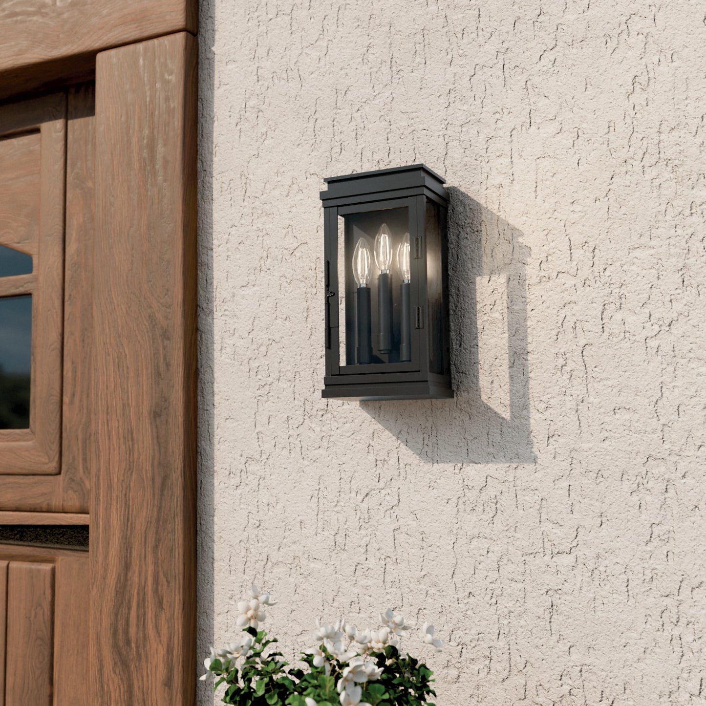 KICHLER 59162BK Lundon Three Light Outdoor Wall Mount