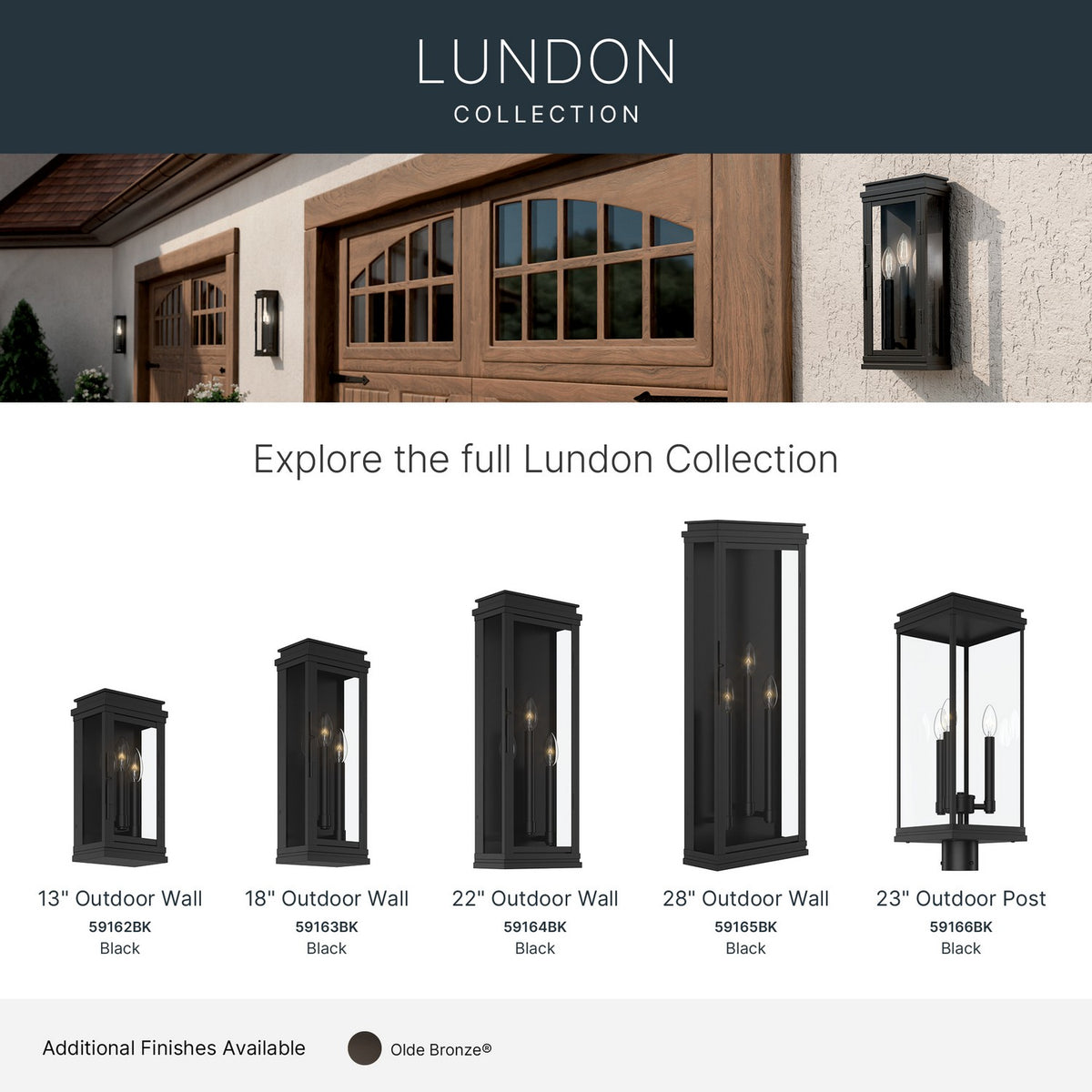 KICHLER 59162BK Lundon Three Light Outdoor Wall Mount