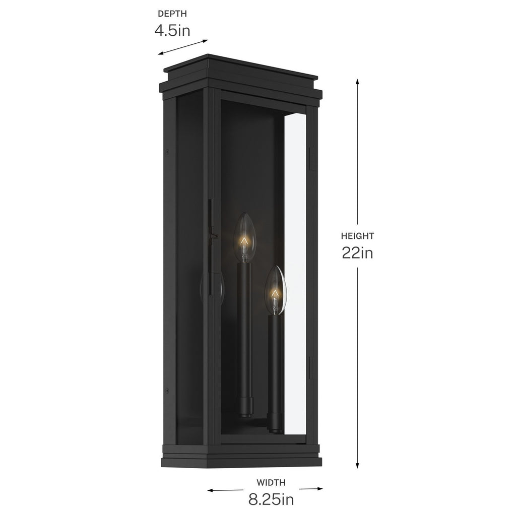 KICHLER 59164BK Lundon Three Light Outdoor Wall Mount