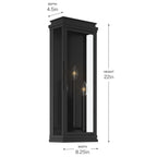 KICHLER 59164BK Lundon Three Light Outdoor Wall Mount