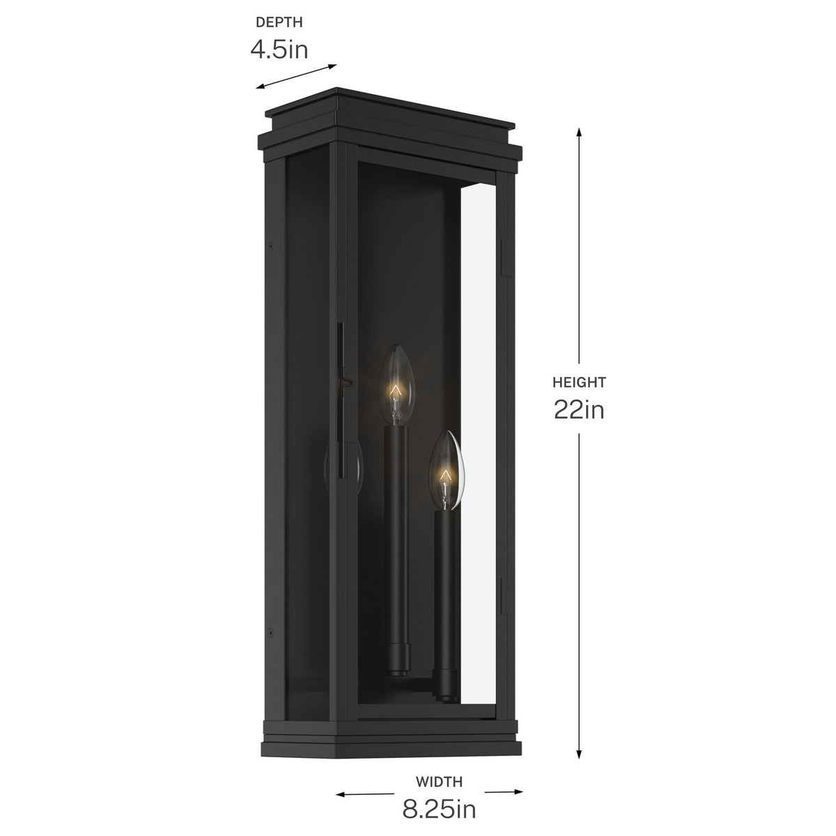 KICHLER 59164BK Lundon Three Light Outdoor Wall Mount
