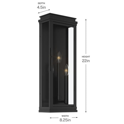 KICHLER 59164BK Lundon Three Light Outdoor Wall Mount