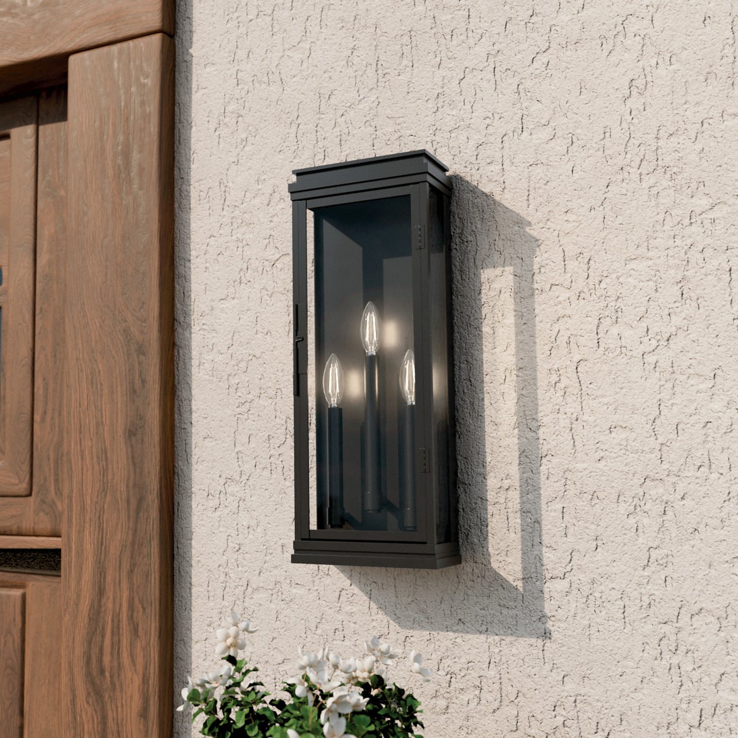 KICHLER 59164BK Lundon Three Light Outdoor Wall Mount