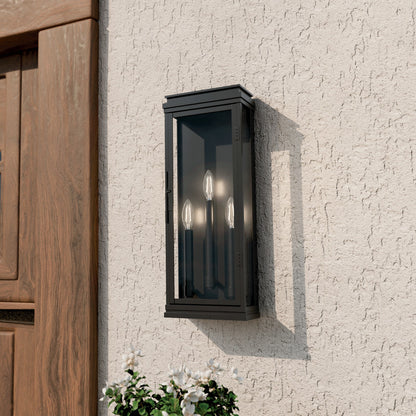 KICHLER 59164BK Lundon Three Light Outdoor Wall Mount