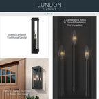 KICHLER 59165BK Lundon Three Light Outdoor Wall Mount