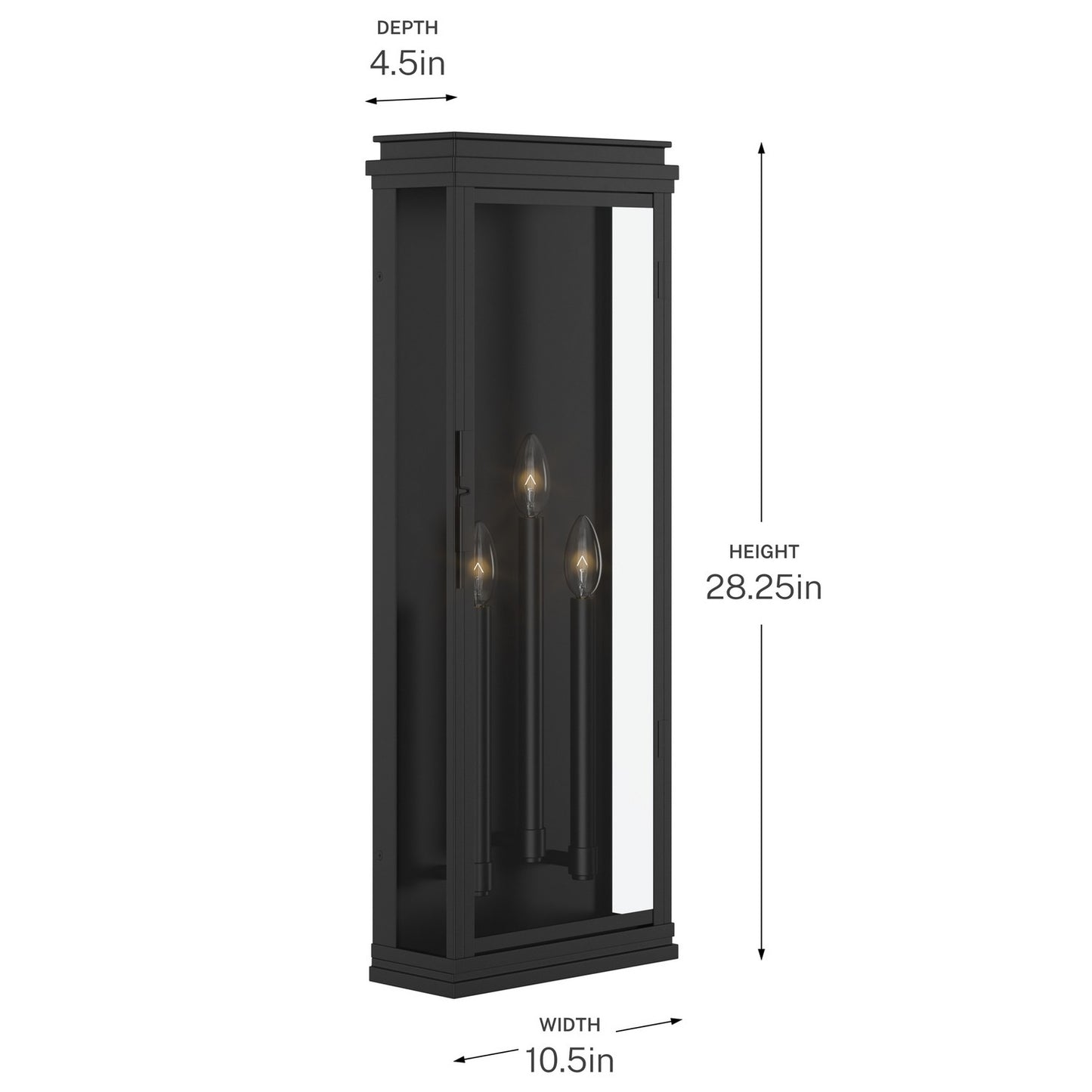 KICHLER 59165BK Lundon Three Light Outdoor Wall Mount