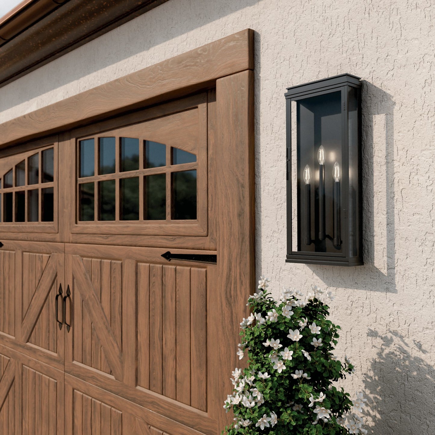 KICHLER 59165BK Lundon Three Light Outdoor Wall Mount