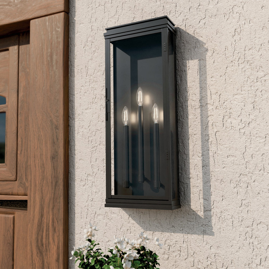 KICHLER 59165BK Lundon Three Light Outdoor Wall Mount