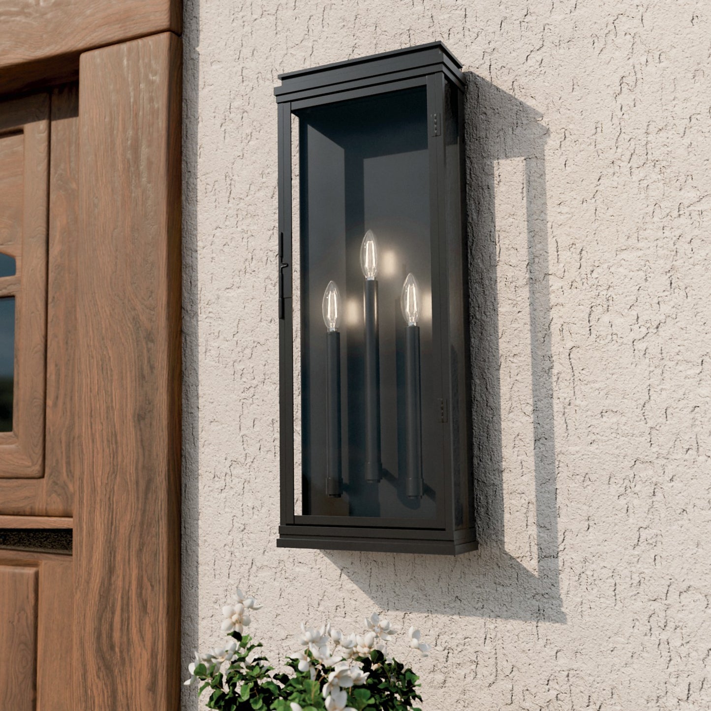KICHLER 59165BK Lundon Three Light Outdoor Wall Mount