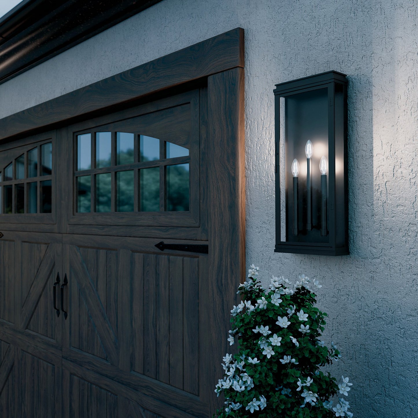 KICHLER 59165BK Lundon Three Light Outdoor Wall Mount