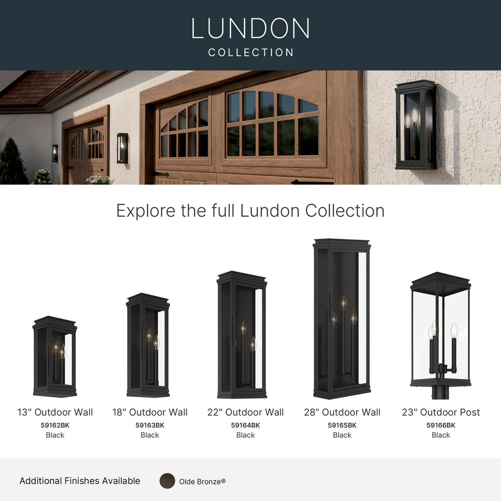 KICHLER 59165BK Lundon Three Light Outdoor Wall Mount