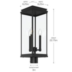 KICHLER 59166BK Lundon Three Light Outdoor Post Mount