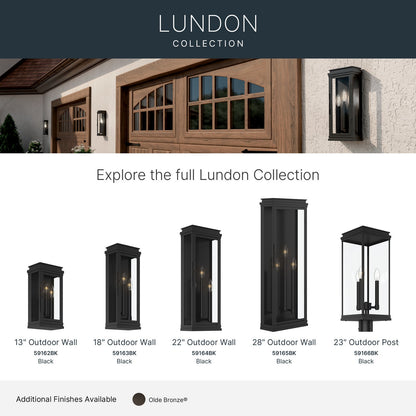 KICHLER 59166BK Lundon Three Light Outdoor Post Mount