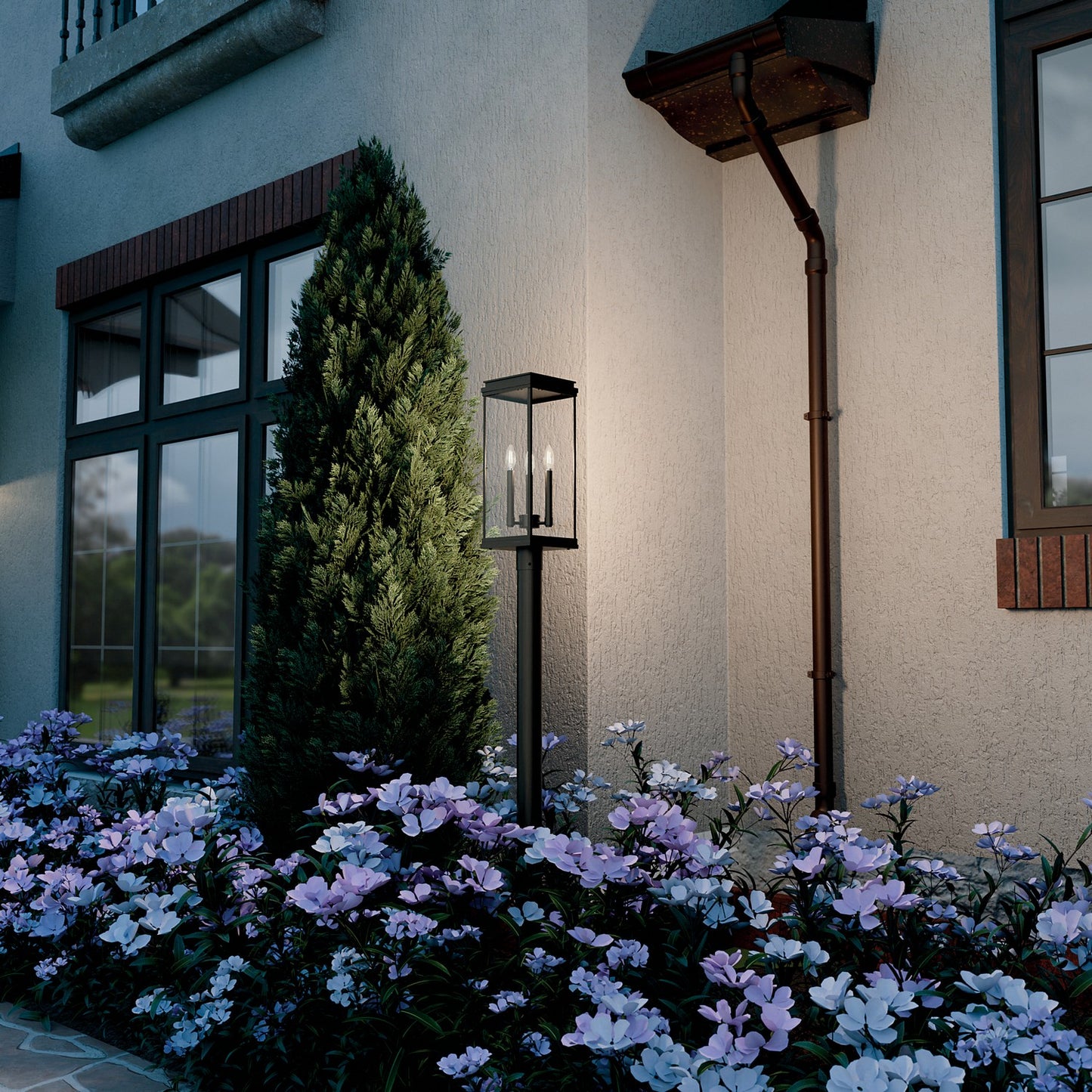 KICHLER 59166OZ Lundon Three Light Outdoor Post Mount