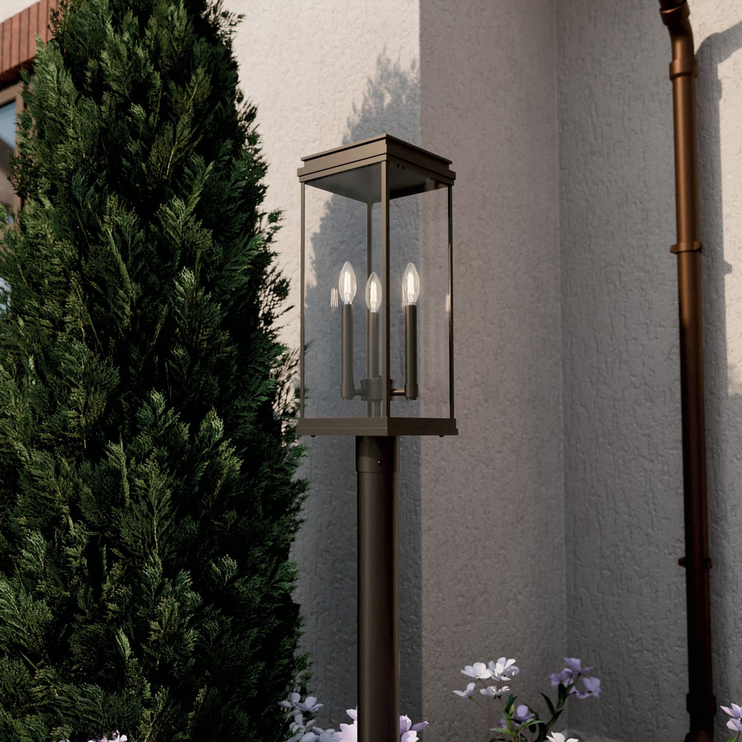 KICHLER 59166OZ Lundon Three Light Outdoor Post Mount