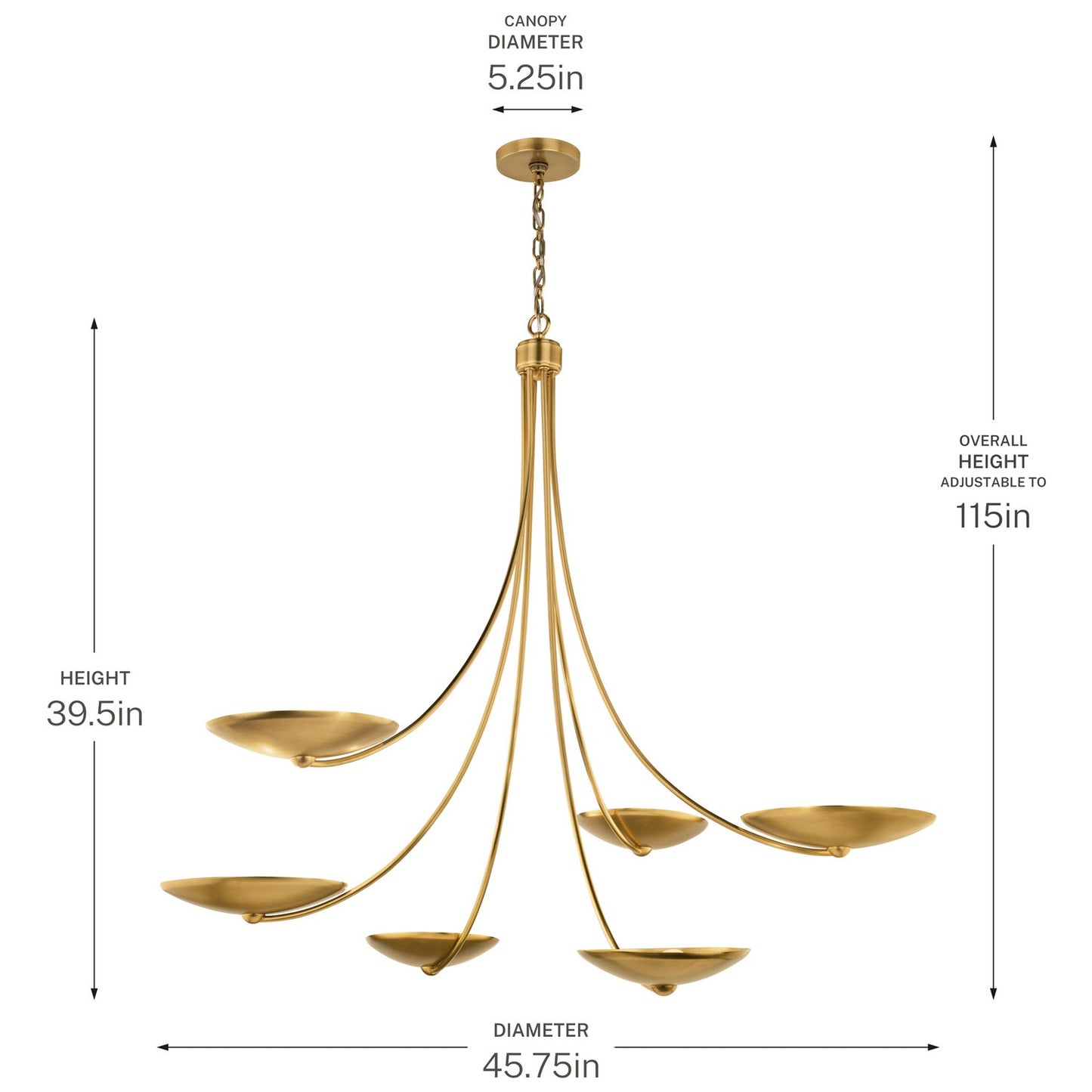 KICHLER 52857LBR Palmela Six Light Chandelier