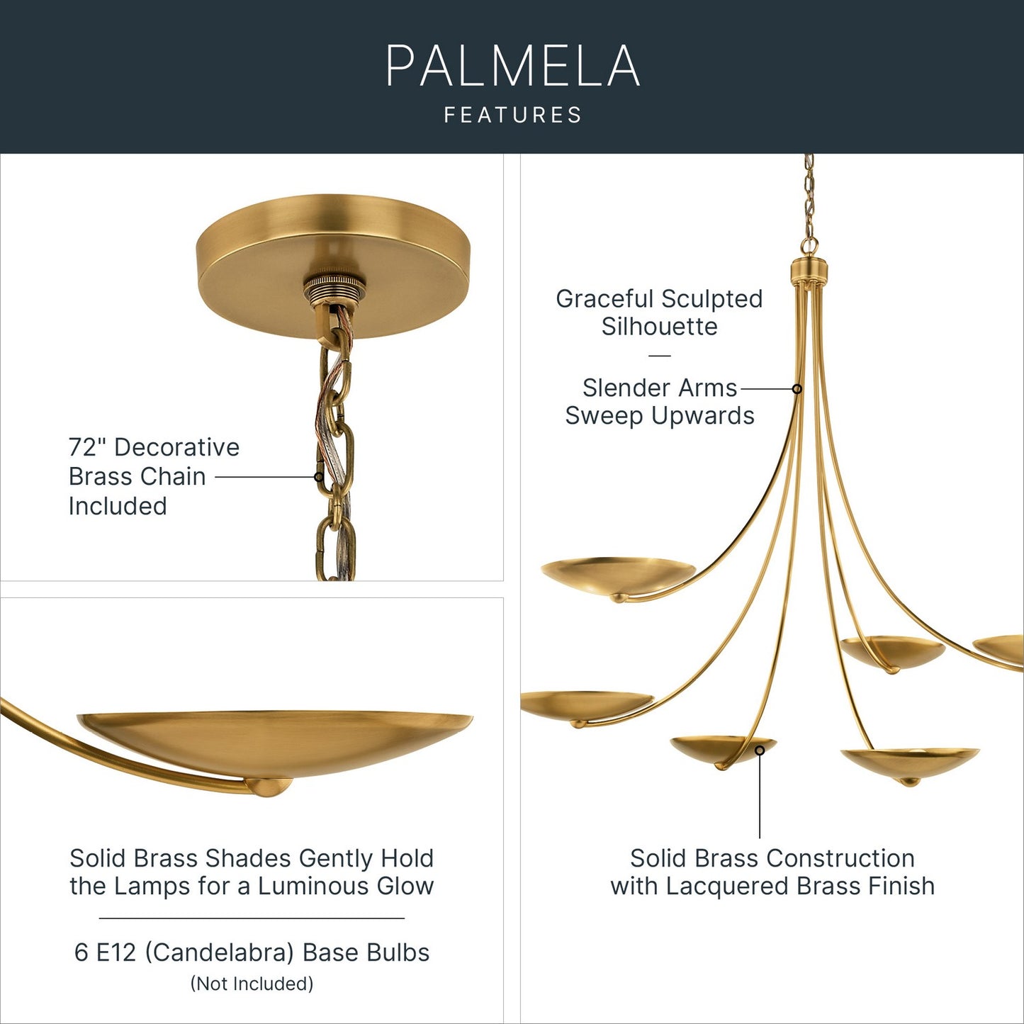 KICHLER 52857LBR Palmela Six Light Chandelier