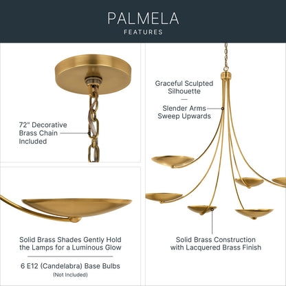 KICHLER 52857LBR Palmela Six Light Chandelier