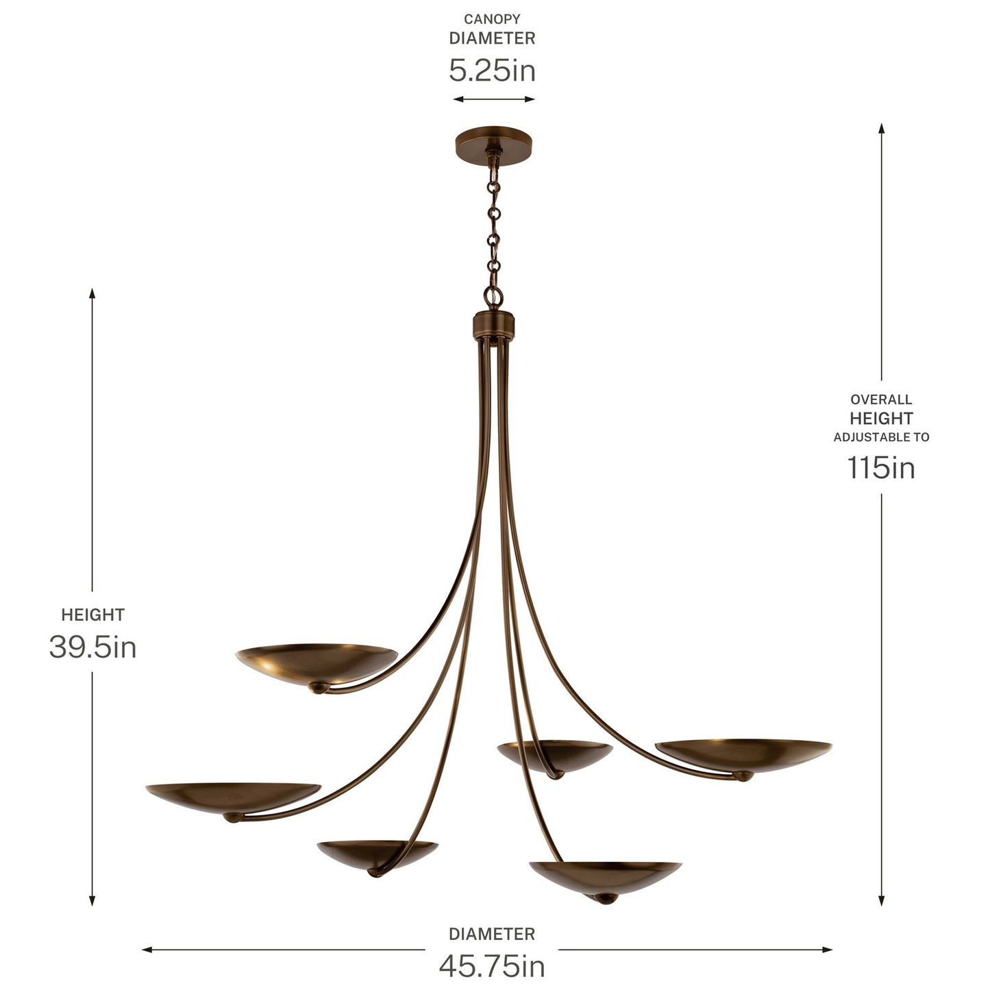 KICHLER 52857LBRLBZ Palmela Six Light Chandelier