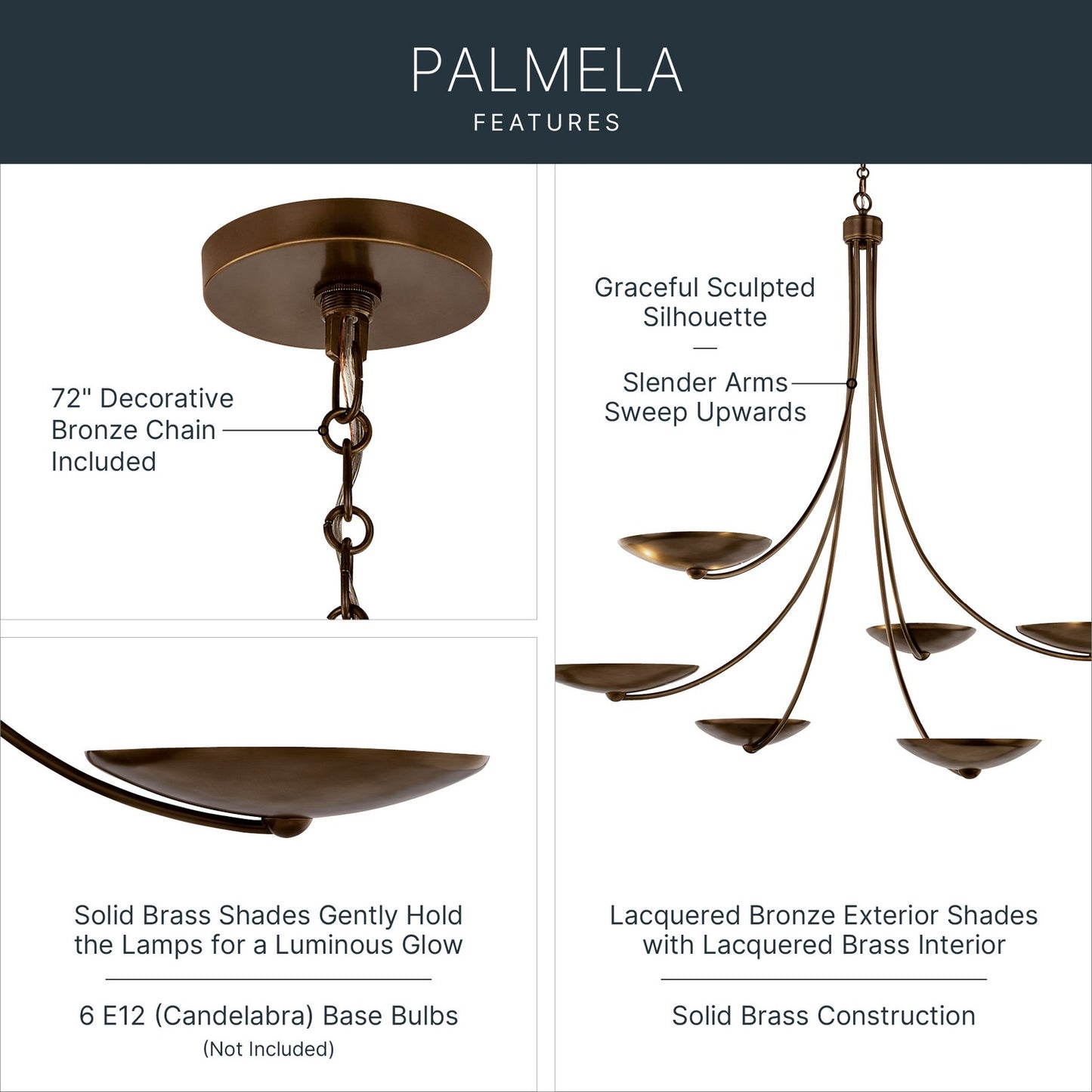 KICHLER 52857LBRLBZ Palmela Six Light Chandelier