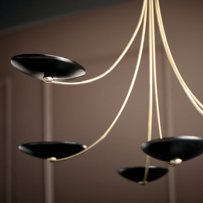 KICHLER 52857CPZBK Palmela Six Light Chandelier