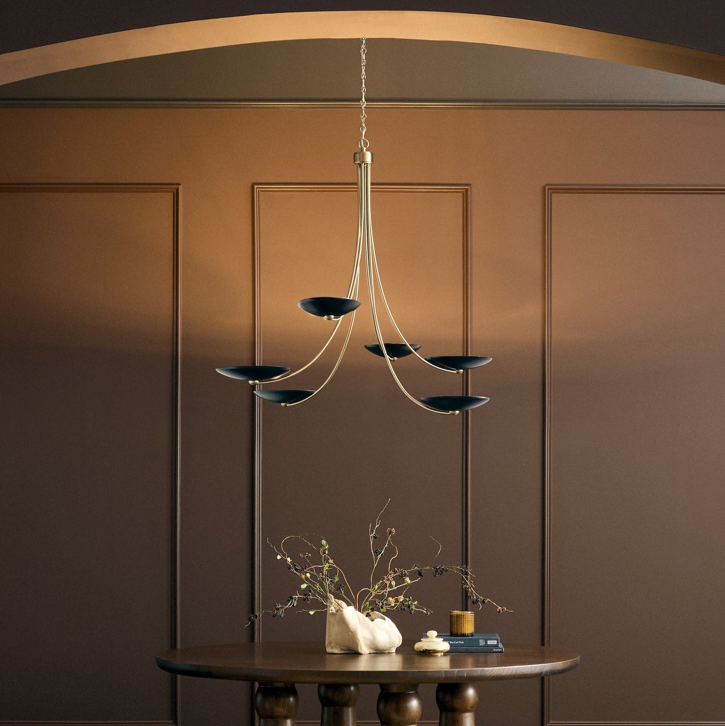 KICHLER 52857CPZBK Palmela Six Light Chandelier