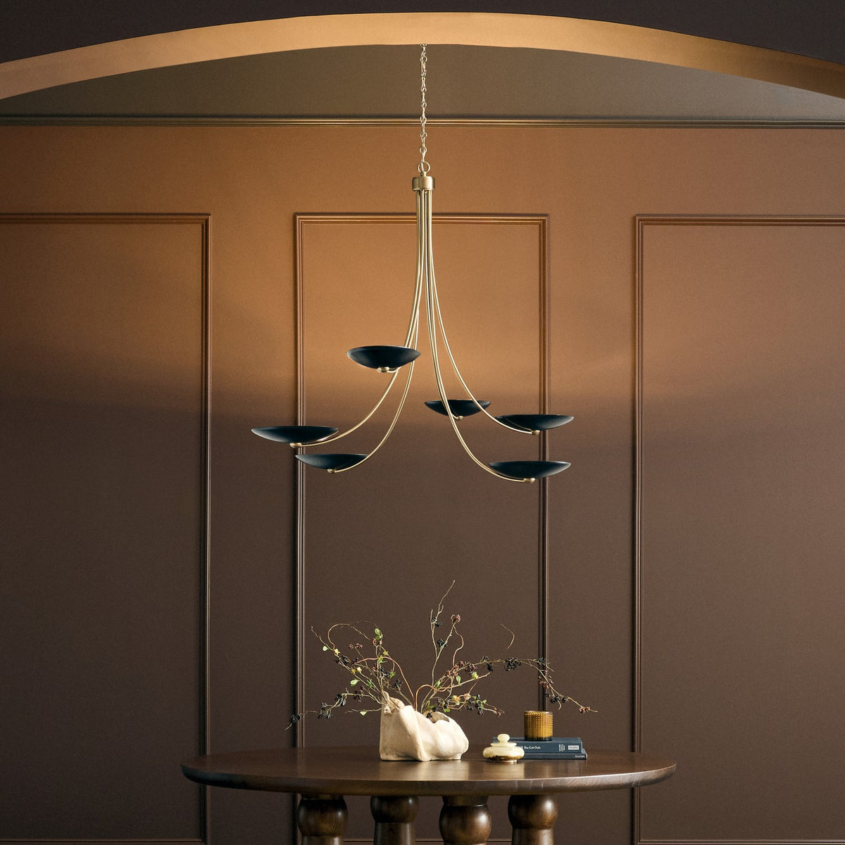 KICHLER 52857CPZBK Palmela Six Light Chandelier