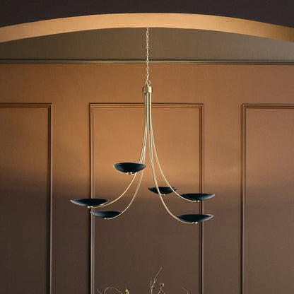 KICHLER 52857CPZBK Palmela Six Light Chandelier
