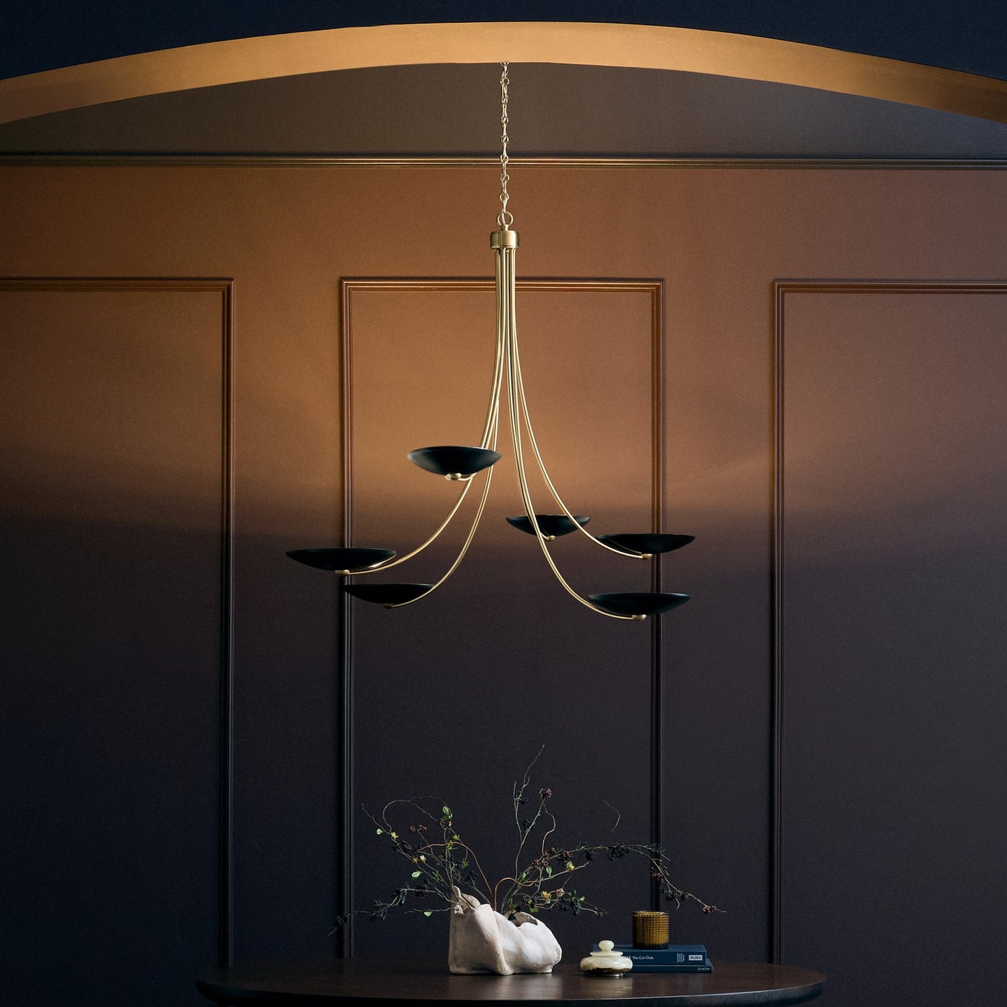 KICHLER 52857CPZBK Palmela Six Light Chandelier