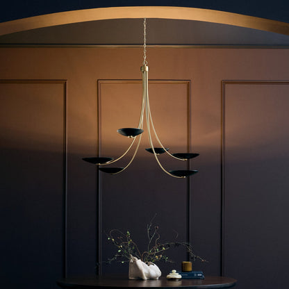 KICHLER 52857CPZBK Palmela Six Light Chandelier