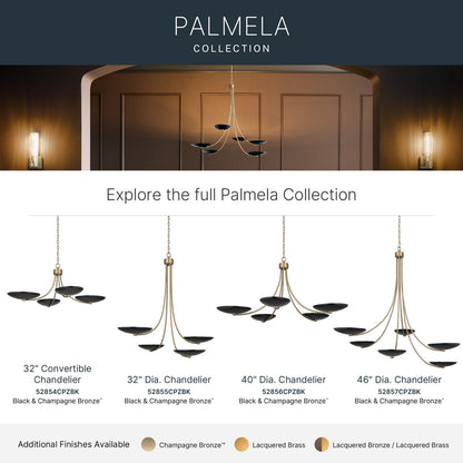 KICHLER 52857CPZBK Palmela Six Light Chandelier