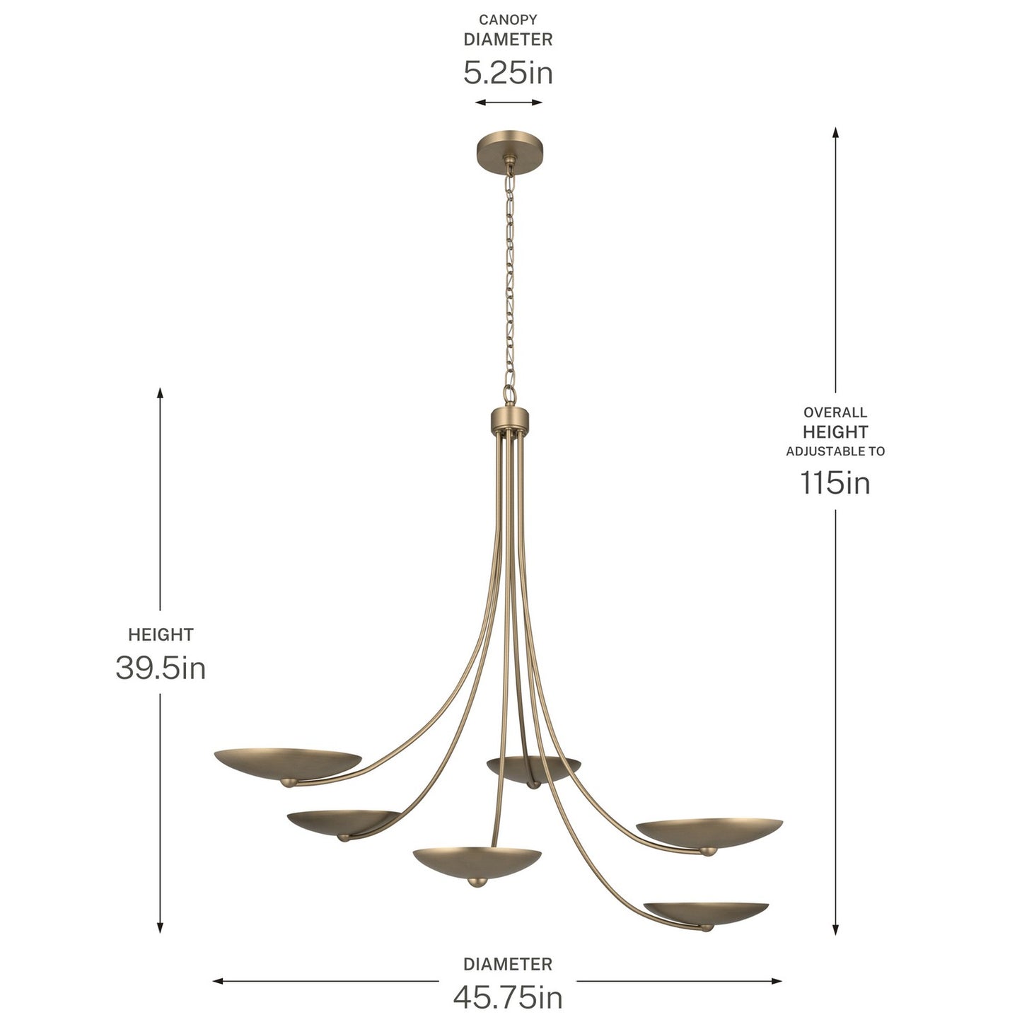 KICHLER 52857CPZ Palmela Six Light Chandelier