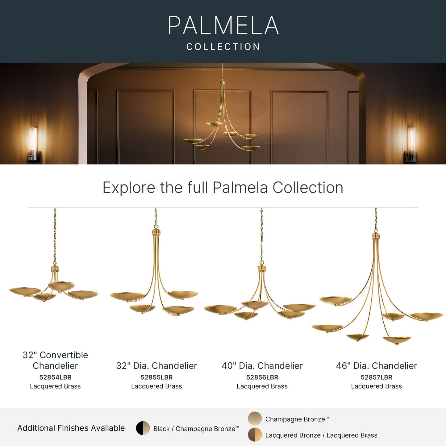 KICHLER 52855LBR Palmela Four Light Chandelier