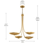 KICHLER 52855LBR Palmela Four Light Chandelier