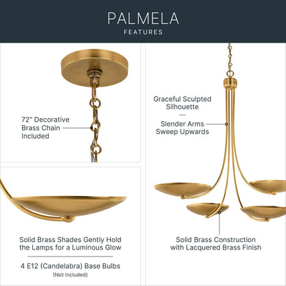 KICHLER 52855LBR Palmela Four Light Chandelier