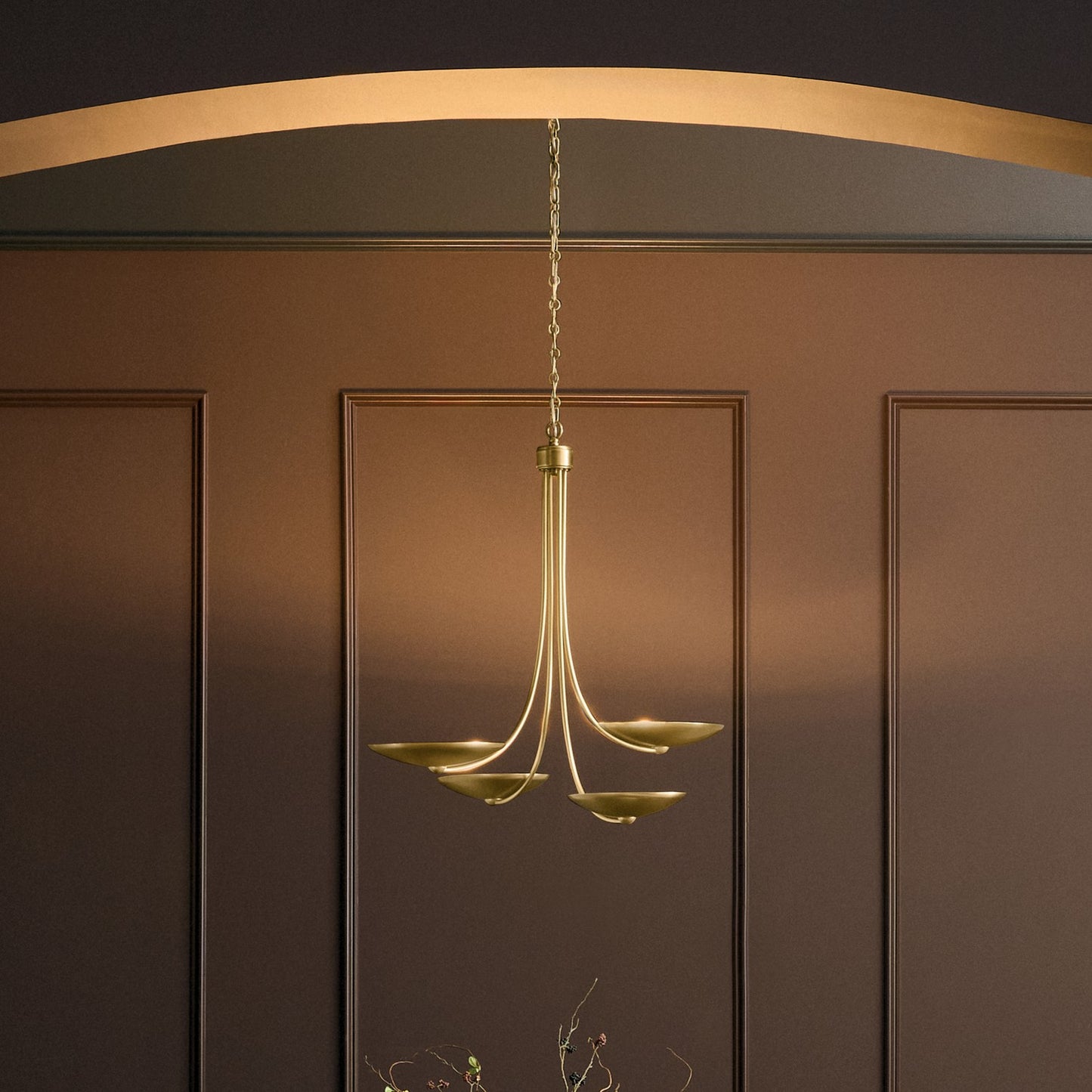 KICHLER 52855LBR Palmela Four Light Chandelier