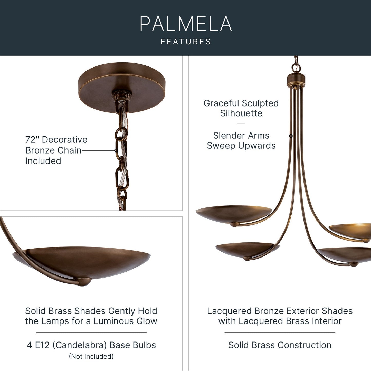 KICHLER 52855LBRLBZ Palmela Four Light Chandelier