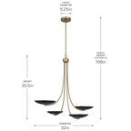 KICHLER 52855CPZBK Palmela Four Light Chandelier
