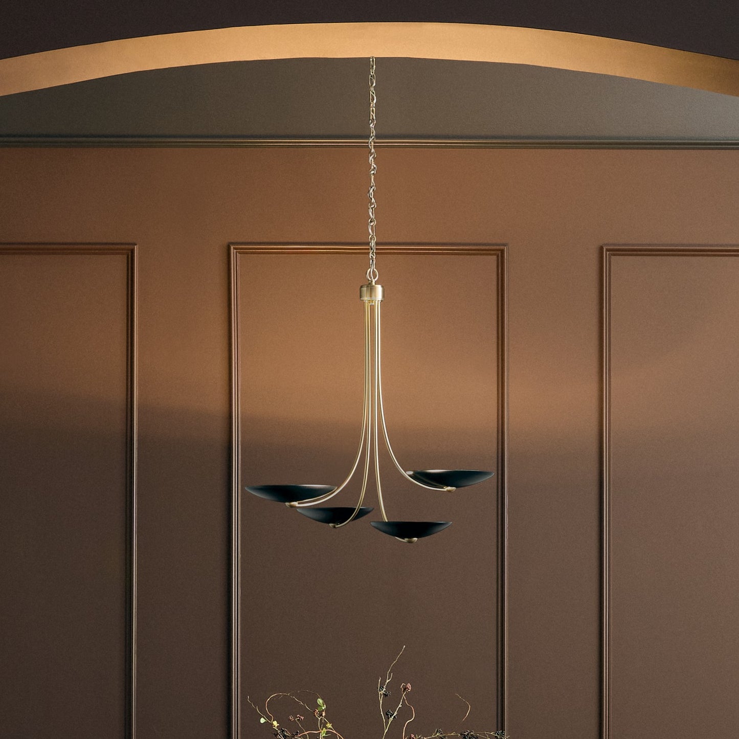 KICHLER 52855CPZBK Palmela Four Light Chandelier