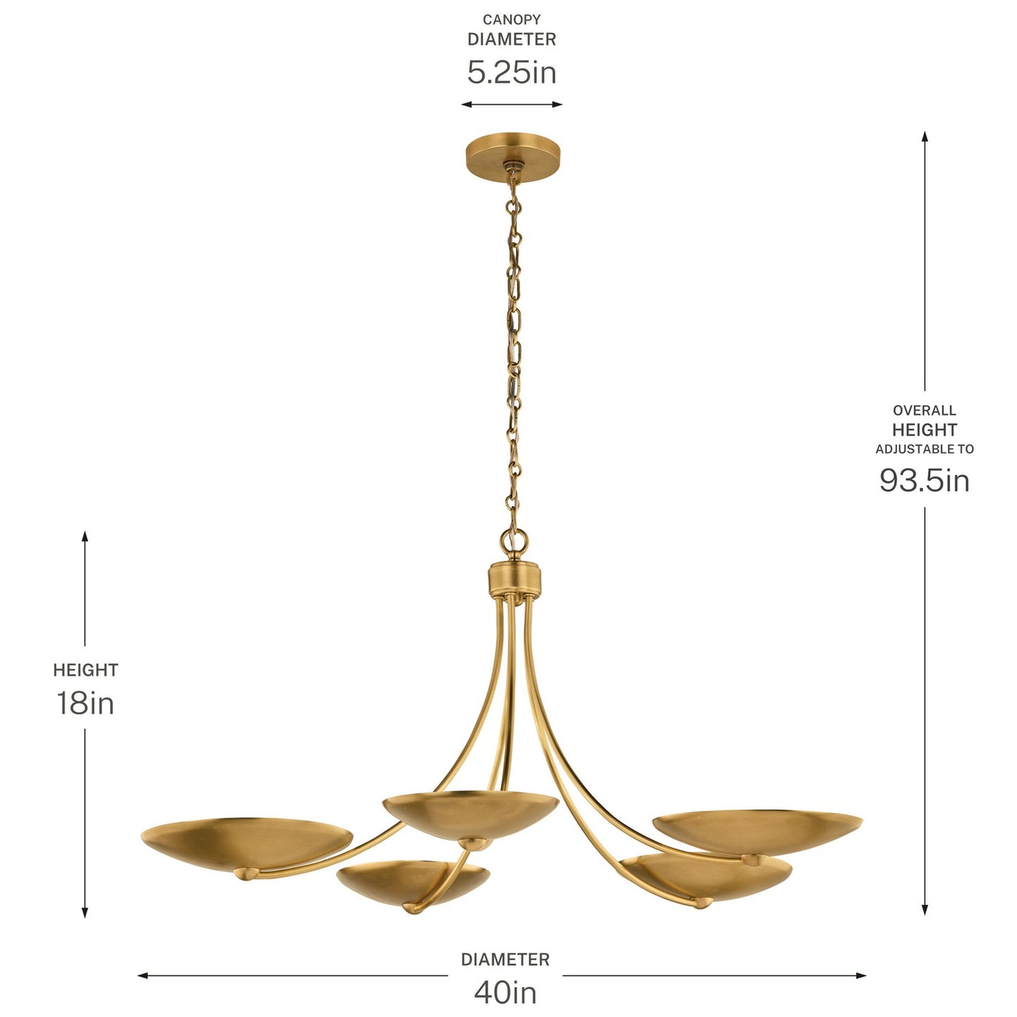 KICHLER 52856LBR Palmela Five Light Chandelier