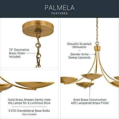 KICHLER 52856LBR Palmela Five Light Chandelier
