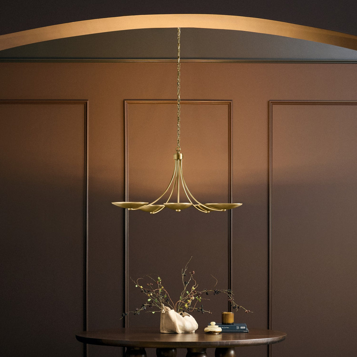 KICHLER 52856LBR Palmela Five Light Chandelier