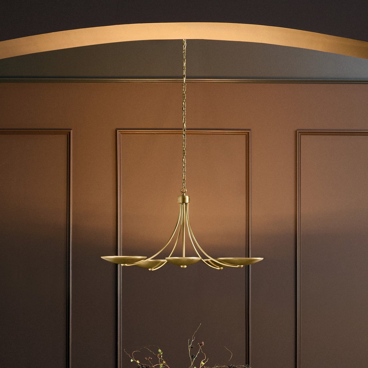KICHLER 52856LBR Palmela Five Light Chandelier