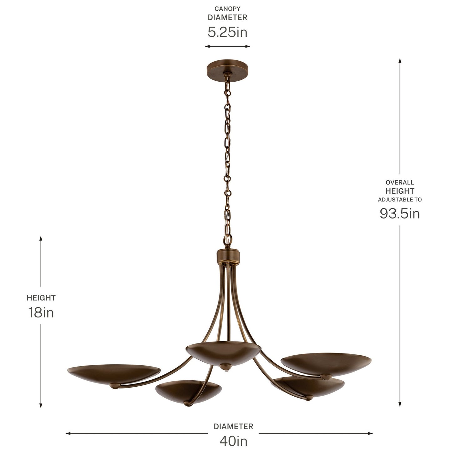 KICHLER 52856LBRLBZ Palmela Five Light Chandelier