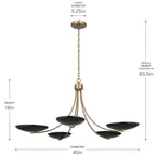 KICHLER 52856CPZBK Palmela Five Light Chandelier