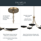 KICHLER 52856CPZBK Palmela Five Light Chandelier