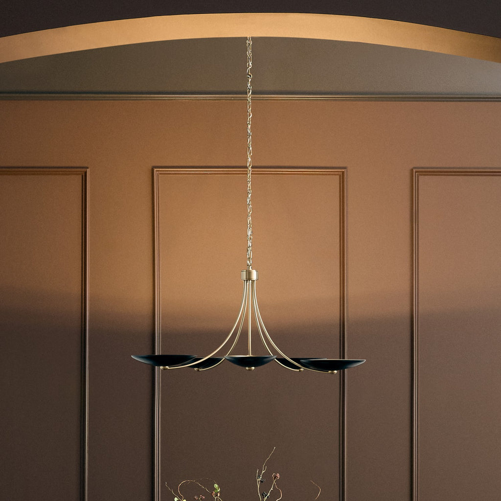 KICHLER 52856CPZBK Palmela Five Light Chandelier