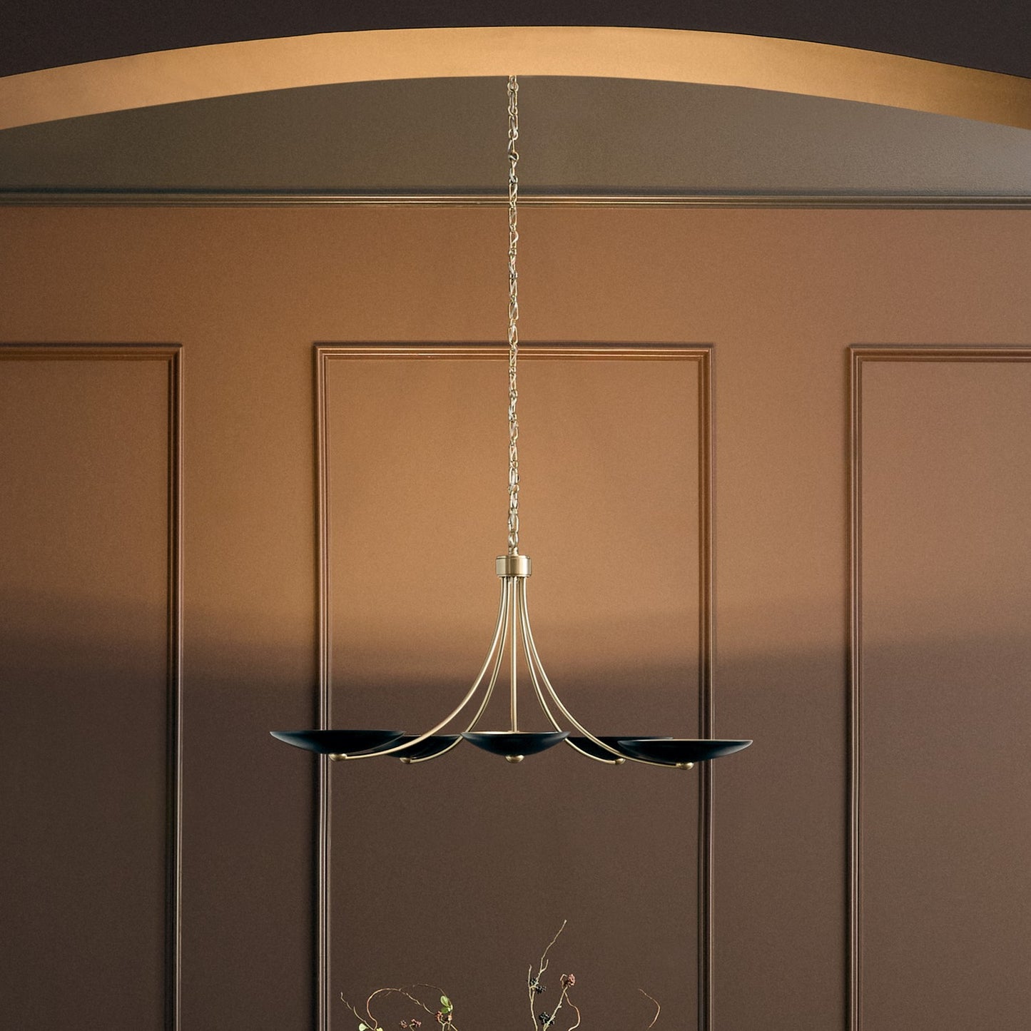KICHLER 52856CPZBK Palmela Five Light Chandelier